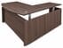 Columbia Walnut Fully Height Adjustable Bow Front L-Shaped Desk - 71