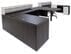 Emerge Glass Top U-Shaped 2-Person Shared Peninsula Reception Desk w/Drawers & LED Lights 