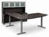 Bow Front U-Desk with Hutch and Height Adjustable L-Surface