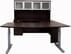 Mocha Electric Lift Adjustable Height  U-Desk w/Hutch