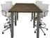 Standing Height Solid Wood Conference Table in Chocolate w/ Industrial Steel Legs - 6' x 4'