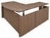 Urban Walnut Fully Height Adjustable Bow Front L-Shaped Desk - 71
