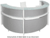 White 180° Half  Round Curved Glass Top Reception Desk