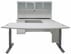  White Electric Lift Adjustable Height U-Desk w/Hutch