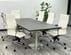 8'x4' Charcoal Rectangular Conference Table w/Ivory Modern Classic Leather Chairs