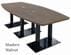 8' x 4' Boat Shape Conference Table with Black Steel Bases - Other Sizes Available