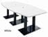 8' x 4' Boat Shape Conference Table with Black Steel Bases - Other Sizes Available