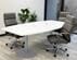 8' x 4' Boat Shaped Table with Steel Disc Bases - Other Sizes Available