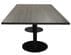 8'x 4' Charcoal Disc Base Table w/6 Black & Red Chairs - Conference Set 