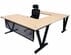 Beaumont Oak Steel V-Leg Rectangular Front U-Shaped Desk