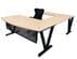 Beaumont Steel V-Leg Bow Front U-Shaped Desk