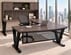 Columbia Walnut Steel V-Leg Bow Front U-Shaped Desk