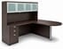 Mocha Peninsula L-Shaped Desk w/Hutch