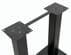 Steel Dual Column Conference Table Base in Black or Chrome - Single Leg
