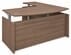 Urban Walnut Fully Height Adjustable Bow Front L-Shaped Desk - 71