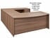 Urban Walnut Conference U-Shaped Workstation, Height Adjustable L-Surface & 3 Drawers - 71