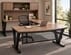 Urban Walnut Steel V-Leg Bow Front U-Shaped Desk with Hutch