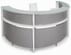 White 180 Degree Half Round Curved Glass Top Reception Desk