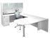 White Peninsula U-Shaped Workstation w/Hutch