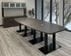 12' x 4' Boat Shape Conference Table with Black Steel Bases