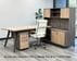 8'W Contrasts Rustic Executive L-Desk with Storage and Hutch