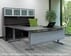 Bow Front U-Desk with Hutch and Height Adjustable L-Surface