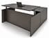 Charcoal Adjustable Height Rectangular Front L-Shaped Desk
