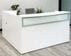 L-Shape White Salon Desk Shell - Drawers Sold Separately
