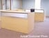 Maple L-Shaped Reception Desk w/Frosted Glass Panel