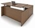Modern Walnut Adjustable Height Rectangular Front L-Shaped Desk