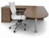 Modern Walnut Peninsula L-Shaped Desk