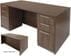 Modern Walnut Rectangular Executive Desk w/6 Drawers