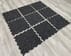 Interlocking Rubber Gym Floor Tiles - Black w/White Fleck - Set of 9