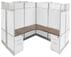 12'W x 12'D x 7'H White Laminate Washable Complete 4-Person Cluster Office Cubicle - Starter Unit