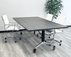 8' Folding Rectangular Conference/Training Table with Locking Rubber Casters
