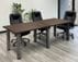 8' x 3' Rectangular Meeting Room Table w/ Solid Wood Tops &  Raw Steel Legs