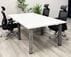 8' x 4' Rectangular Meeting Room Table w/ Raw Steel Legs