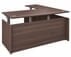 Columbia Walnut Fully Height Adjustable Executive L-Shaped Desk w/6 Drawers - 71