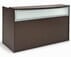 Mocha Rectangular Reception Desk w/Frosted Glass Panel
