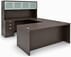 Mocha Laminate Straight Front U-Workstation w/Hutch