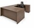 Modern Walnut Laminate Straight Front U-Workstation