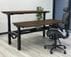 Solid Wood 2 Person Electric Lift Benching Desk - 48