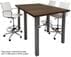 Standing Height Solid Wood Conference Table in Chocolate w/ Industrial Steel Legs - 6' x 4'