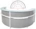 White 1/2 Round Glass Top Reception Desk