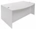 White Bow Front Conference Desk w/6 Drawers 