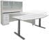  White Electric Lift Adjustable Height U-Desk w/Hutch