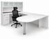 White Peninsula U-Shaped Workstation w/Hutch