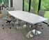 8' x 4' Boat Shape Conference Table with Chrome Steel Bases - Other Sizes Available