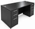 Black Rectangular Executive Desk w/6 Drawers