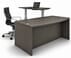 Bow Front L-Desk w/Electric Lift Height Adjustable Return